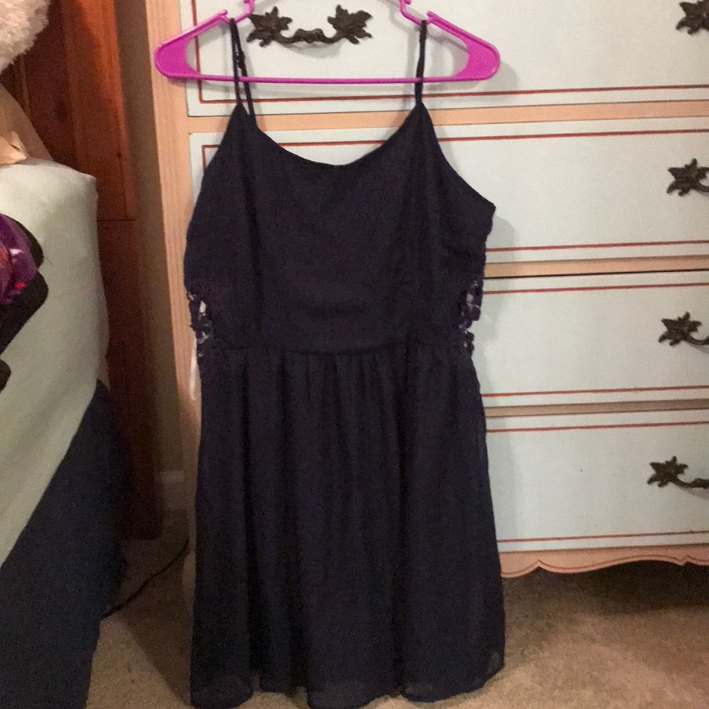 Blue dress with side cut-outs